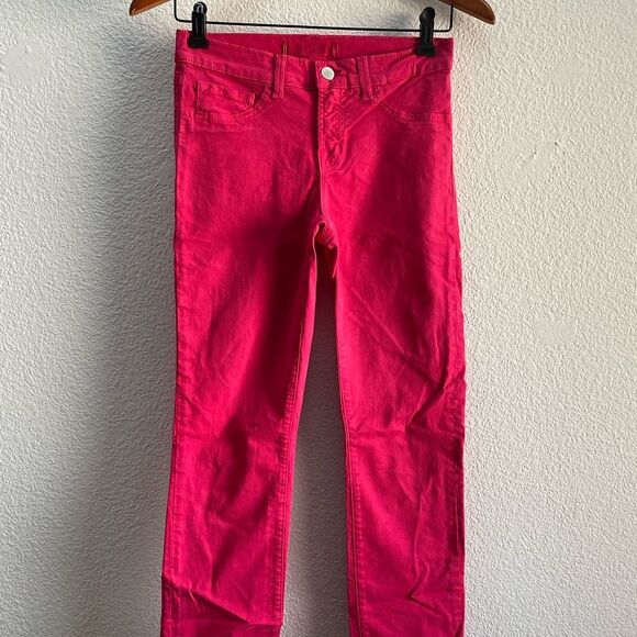 VTG Y2K J Brand Jeans Skinny Leg Shock Pink 25 x 29.5 811K120 Colored Wash Work - Picture 1 of 6